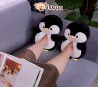 ISTANA BONEKA Sandal Indoor Slipper Pinguin Sepatu Tidur Kamar Lucu Hangat Bulu Tebal Wanita Premium